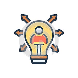 Color illustration icon for Personal Solution, explanation and pecullar