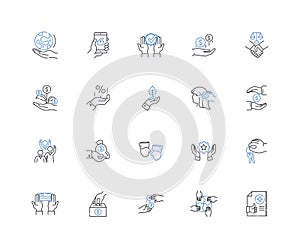 Personal space line icons collection. Boundary, Privacy, Territory, Isolation, Solitude, Seclusion, Distance vector and