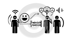 Personal Thoughts and Communication Process, vector design Generative AI