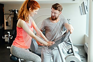 Personal trainer giving instructions