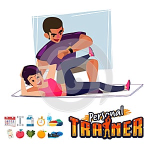 Personal Trainer with woman -