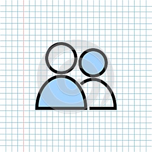 Personal Users Icon on Paper Note Background, Media Icon for Technology Communication and Business E-Commerce Concept. Vector,