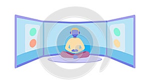 Personal VR Immersion, Virtual Reality Experience, vector design Generative AI