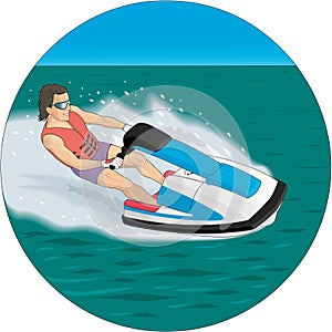 Personal Watercraft Vector Illustration