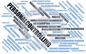Personalcontrolling - word cloud / wordcloud with terms about recruiting