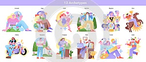 Personality Archetypes set. Vector illustration.