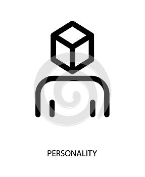 Personality icon , line color  illustration