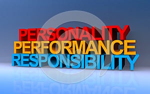 personality performance responsibility on blue