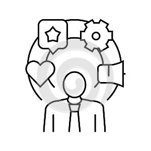 personality traits interview job line icon  illustration