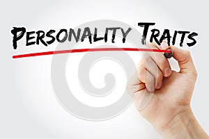 Personality traits text with marker