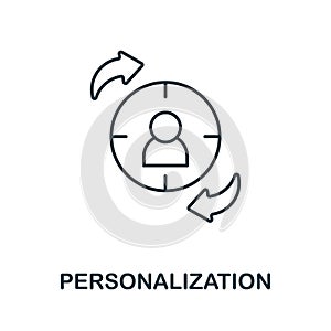 Personalization icon. Line element from content marketing collection. Linear Personalization icon sign for web design