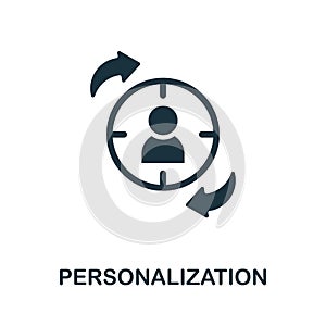 Personalization icon. Monochrome sign from content marketing collection. Creative Personalization icon illustration for