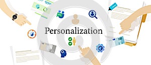 personalization icon people business personal customize communication person concept