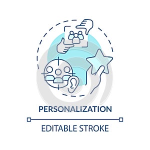 Personalization soft blue concept icon