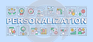 Personalization word concepts blue banner