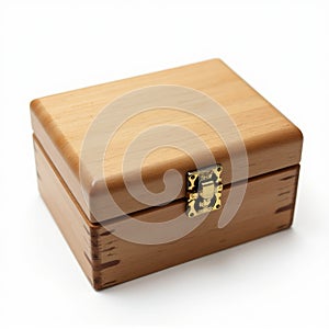 Personalized Box with Initials Engraved on It Isolated on a White Background