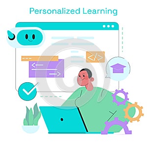 Personalized Learning Interface Vector Illustration