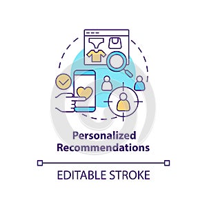 Personalized recommendations concept icon