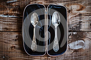 personalized silver baby spoon in a velvet case