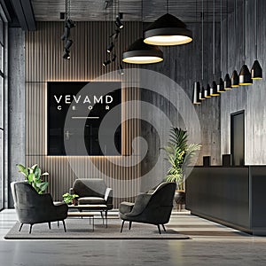 Personalized Welcome Message on a Digital Screen in a Modern Office Reception Area