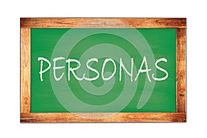 PERSONAS text written on green school board photo