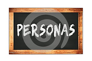 PERSONAS text written on wooden frame school blackboard