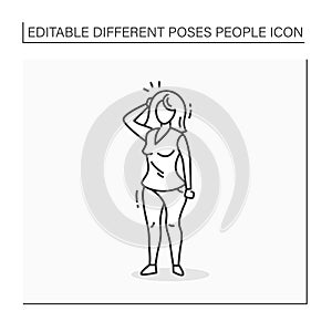 Persone pose line icon photo