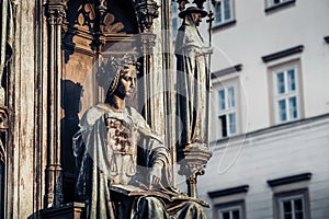 Personification of the Faculty of Law, decoration of the statue