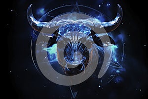 The personification of the zodiac sign Taurus. Generative AI