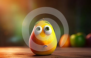 Personified alone mango. Generate AI