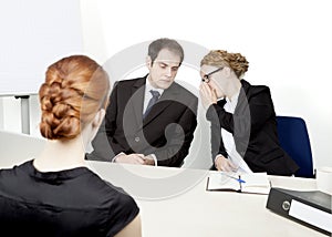 Personnel managers conducting an interview photo