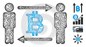 Persons Exchange Bitcoin Web Vector Mesh Illustration