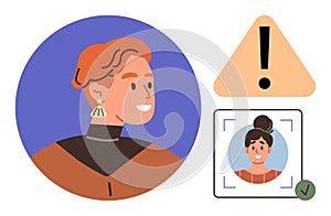 Facial Recognition System with User Profile and Warning Alert Concept