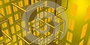 Perspactive of Golden Technological structure background