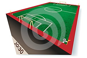 Perspect View of a Soccer Field - Football Field - Vector Illustration photo