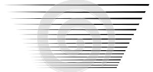 Perspective 3d lines. Stripes vanish, diminish into horizon. Simple straight, parallel strips, streaks pattern / illustration.