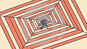 Perspective Abstract Square Tunnel Pattern, vector design Generative AI