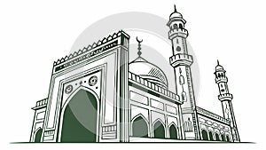 Perspective Angle Mosque Building Vector, vector design Generative AI