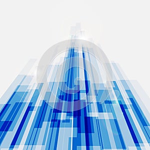 Perspective blue abstract straight lines background