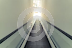 Perspective of blurred escalator
