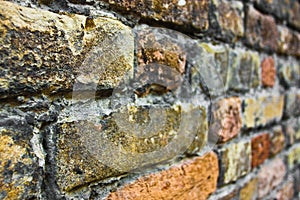 Perspective brick wall