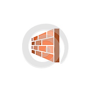 perspective brick wall logo vector icon design
