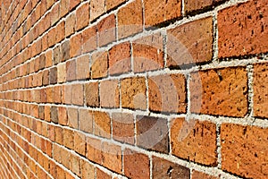 Perspective of a brick wall
