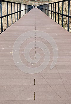 Perspective of bridge walkway