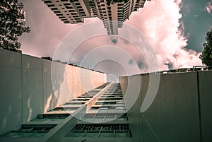 Perspective close-up of Singapore public residential housing apartment in Senja.