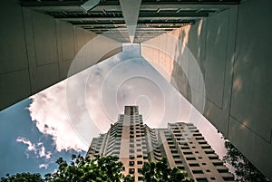 Perspective close-up of Singapore public residential housing apartment in Senja.