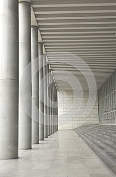 Perspective columnade view of Palazzo dei Congressi in Rome bright version photo