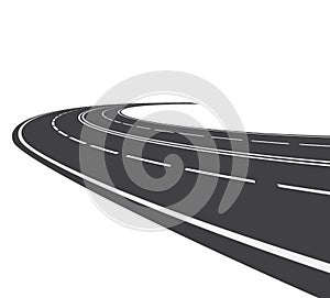 Perspective of curved road