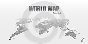 Perspective and dotted style world map on gray background