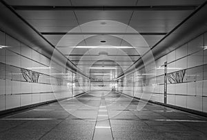 Perspective of Empty underground passage